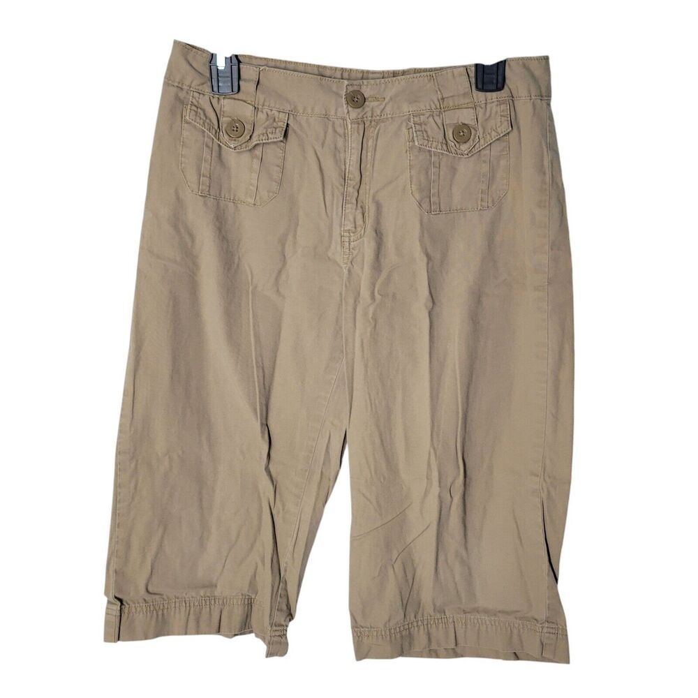 Just B Girls Size 16.5 Brown Solid Khaki Capri Pants